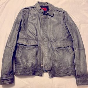 Men’s Hugo Boss grey leather jacket. Brand new!